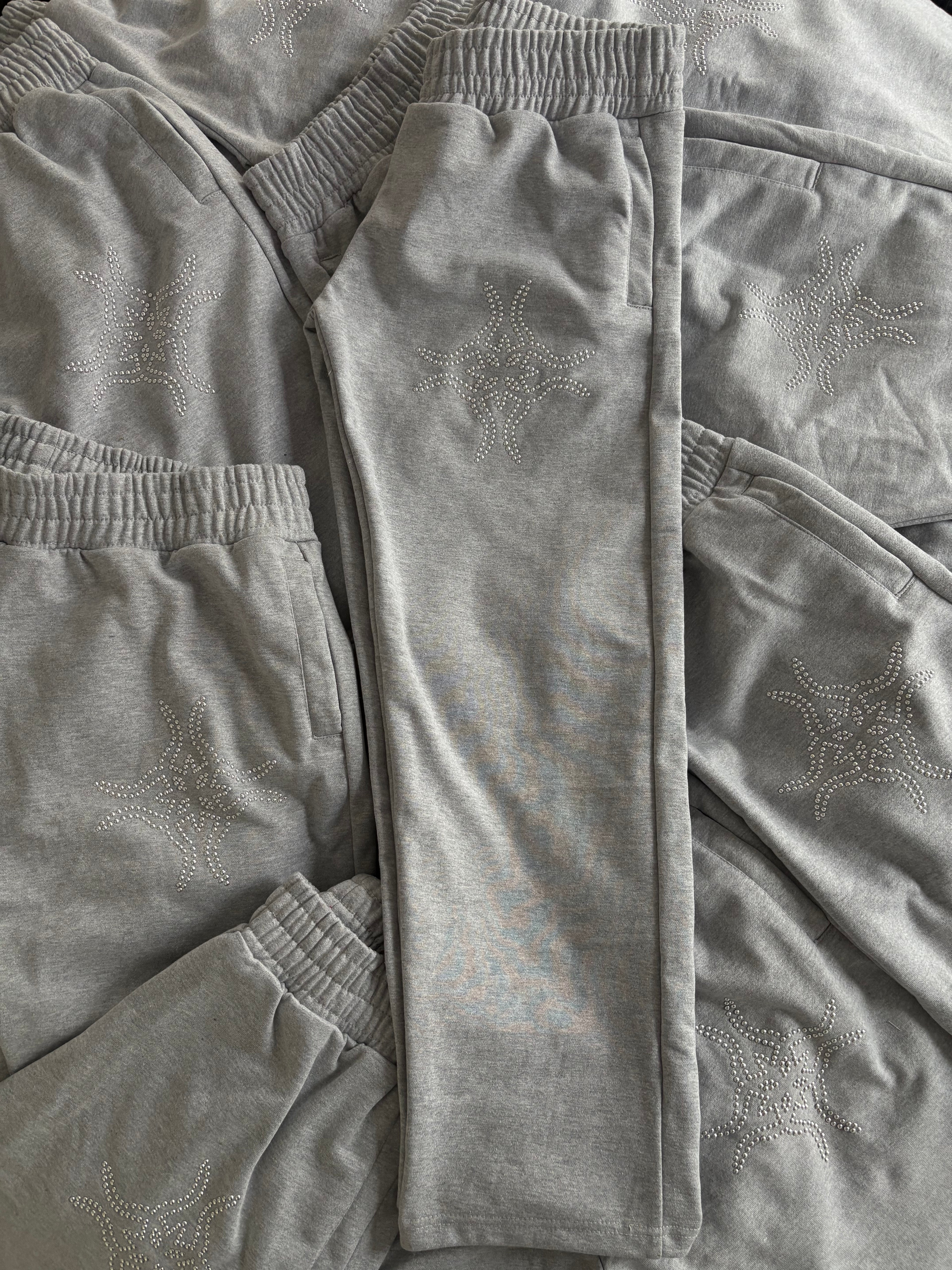 Grey Studded Logo Sweats