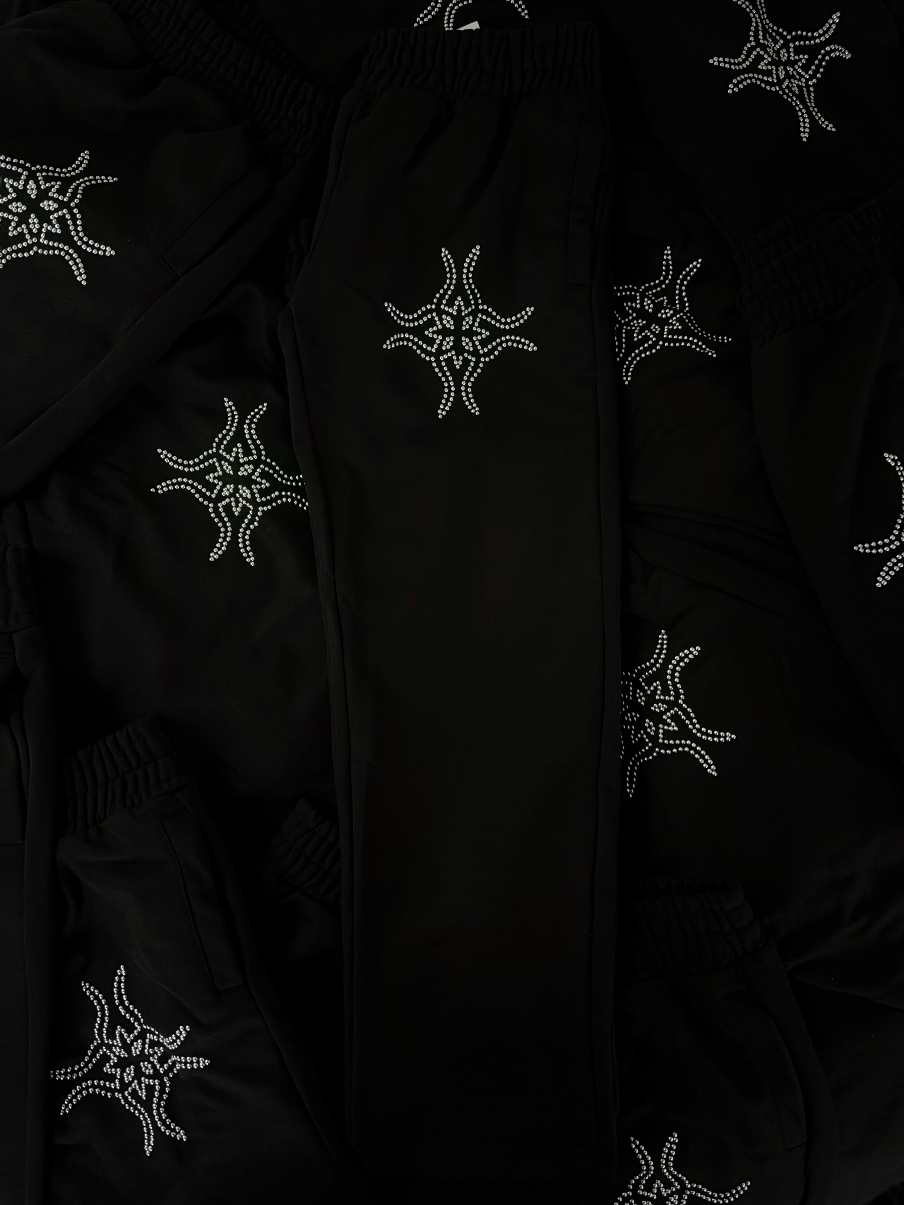 Black Studded Logo Sweats