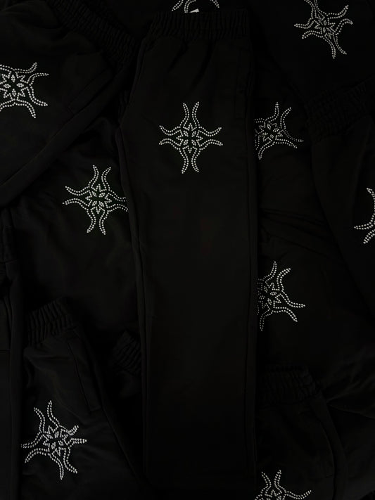 Black Studded Logo Sweats